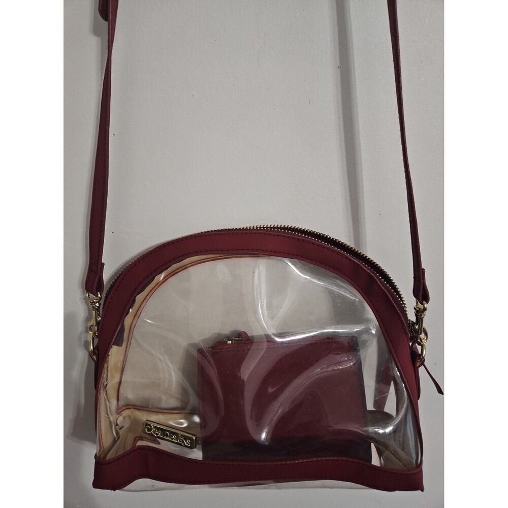 Capri Designs Clear Red Stadium Approved Crossbody Bag With Coin Money Holder